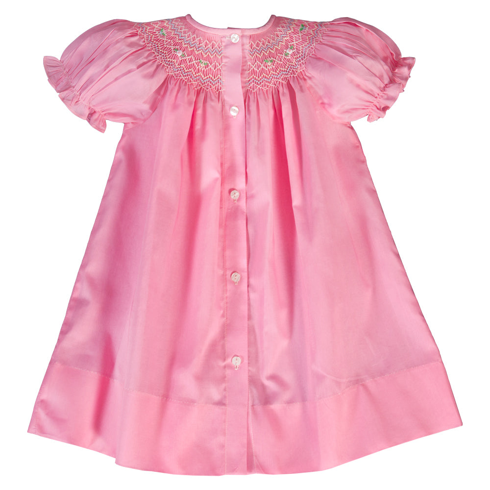 Sofie Med. Pink English Smocked Front Button Bishop 20SU 6698 A