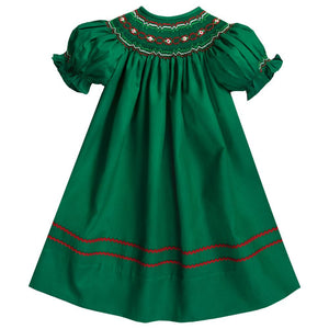 Holiday Forest Green Smocked Bishop 20H 6714 A