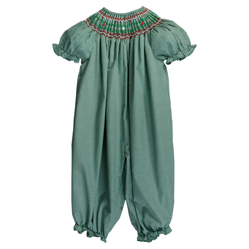 Everly Forest Green Gingham English Smocked Knicker 20H 6719 K
