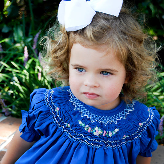 Bullion Flowers English Smocked R.Blue Bishop 20SP 6735 A