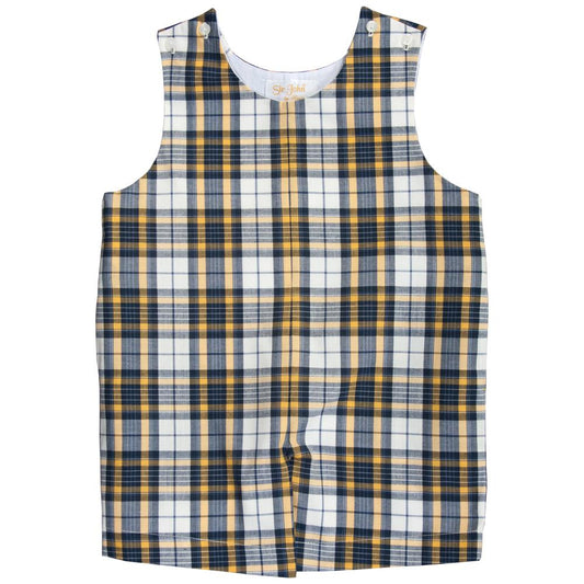 Yellow & Navy Blue Plaid Romper 20F 6737 R