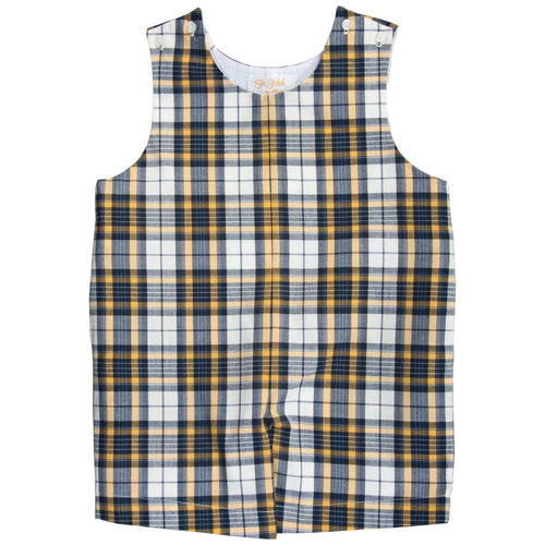 Yellow & Navy Blue Plaid Romper 20F 6737 R