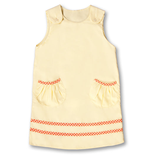 Plain Jane Yellow w/Pink Gingham Reversible Aline 17F 7010 C