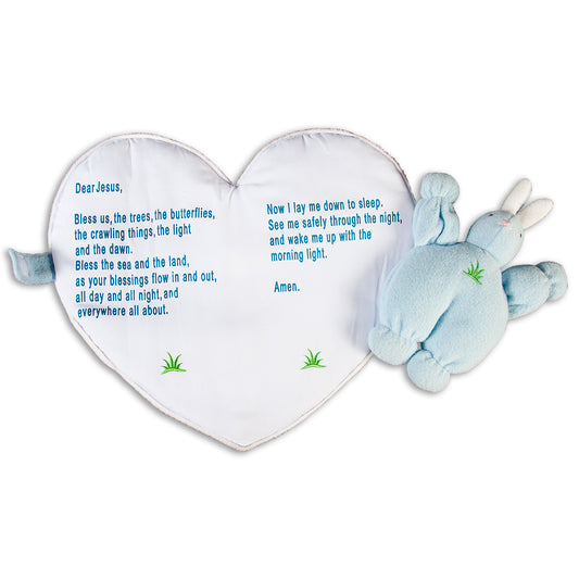 Blue "Bedtime Prayer" Bunting Angel Bunny 7515 BL