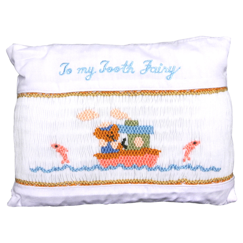 Boating Bear Smocked Toothfairy Pillow 848