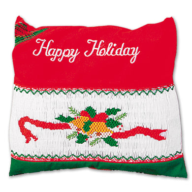 Happy Holiday Smocked Mini Pillow 856