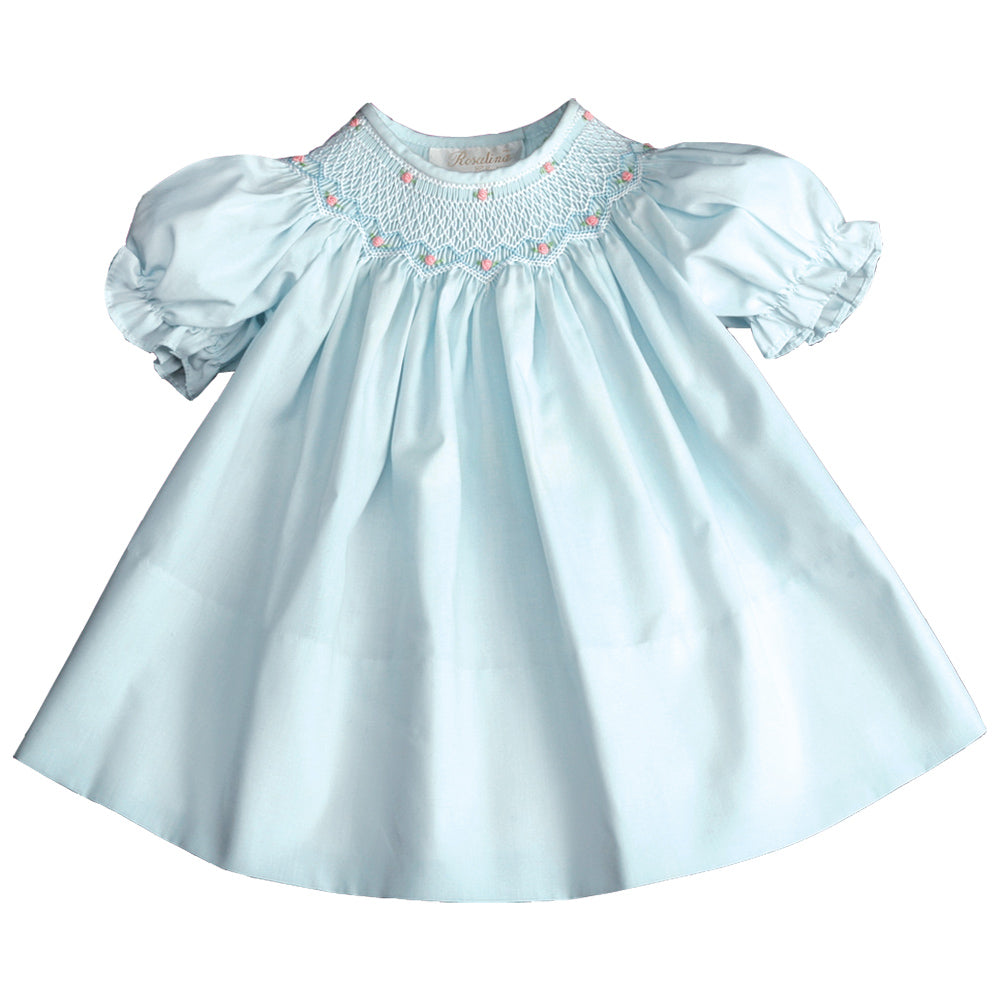 Light Blue Roselle Smocked Bishop AYR 917 B