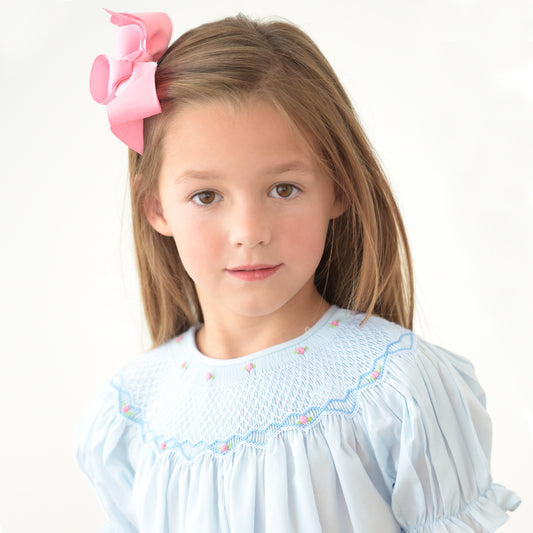 Light Blue Roselle Smocked Bishop AYR 917 B