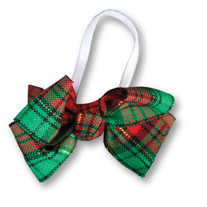 Red Green Plaid Doll Hairbow 17H DHB 289