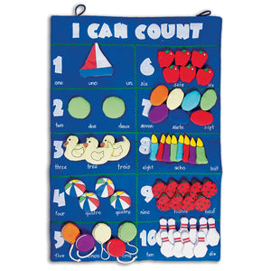 I Can Count Trilingual Blue Wall Hanging FO7349 BL