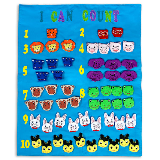 I Can Count Finger Puppets Blue Wall Hanging SSC FO7419 BL