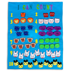 I Can Count Finger Puppets Blue Wall Hanging SSC FO7419 BL