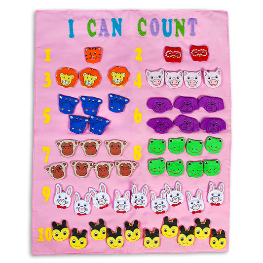 I Can Count Finger Puppets Pink Wall Hanging SSC FO7419 PK