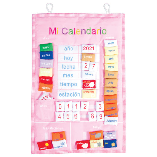 Pink "Mi Calendario" Spanish My Calendar FO 7518 PK