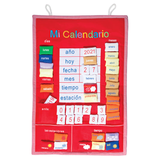 Red "Mi Calendario" Spanish My Calendar FO 7518 RD