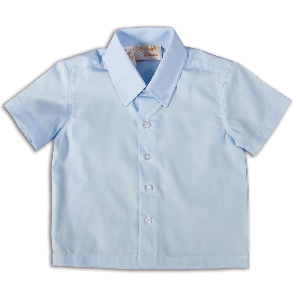 Solid Blue Short Sleeve Polo Pin Point Shirt DAYR J-005A