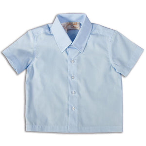 Solid Blue Short Sleeve Polo Pin Point Shirt DAYR J-005A
