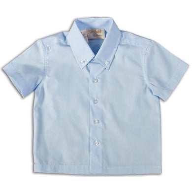 Solid Blue Short Sleeve Polo Shirt DAYR J-005