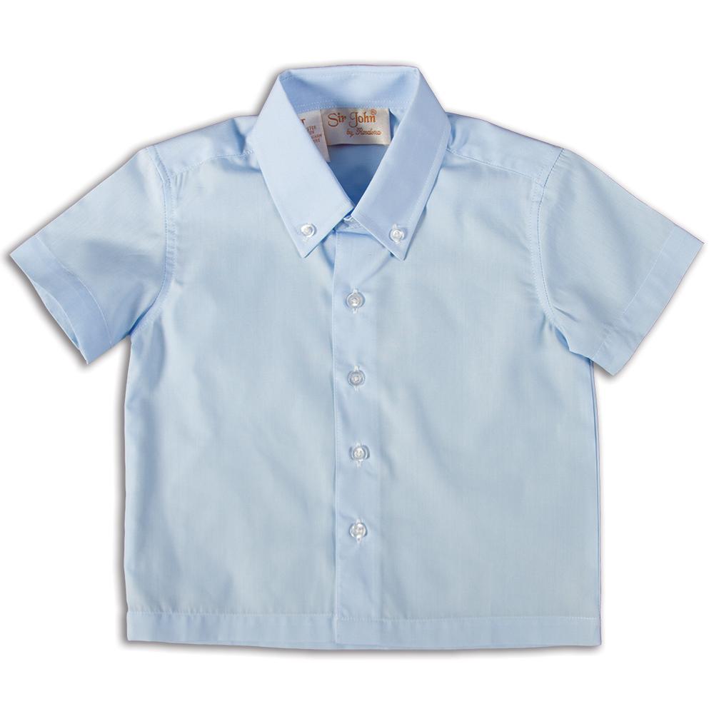 Solid Blue Short Sleeve Polo Shirt DAYR J-005