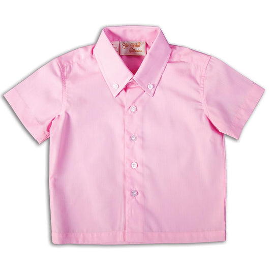 Solid Pink Short Sleeve Polo Shirt DAYR J-006