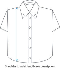 J Series Polo Shirt Shoulder to Waist Diagram