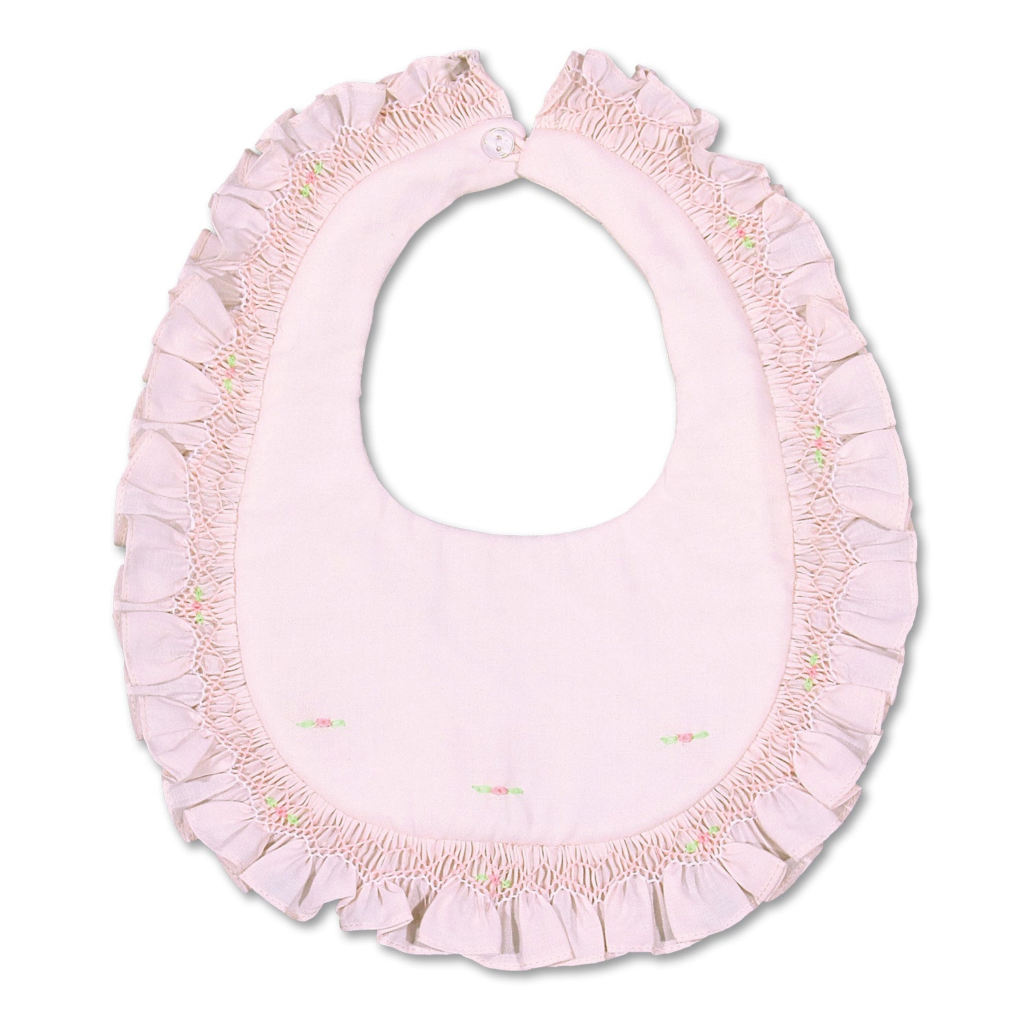 English Smocked Bib with Ruffles 4282 BB