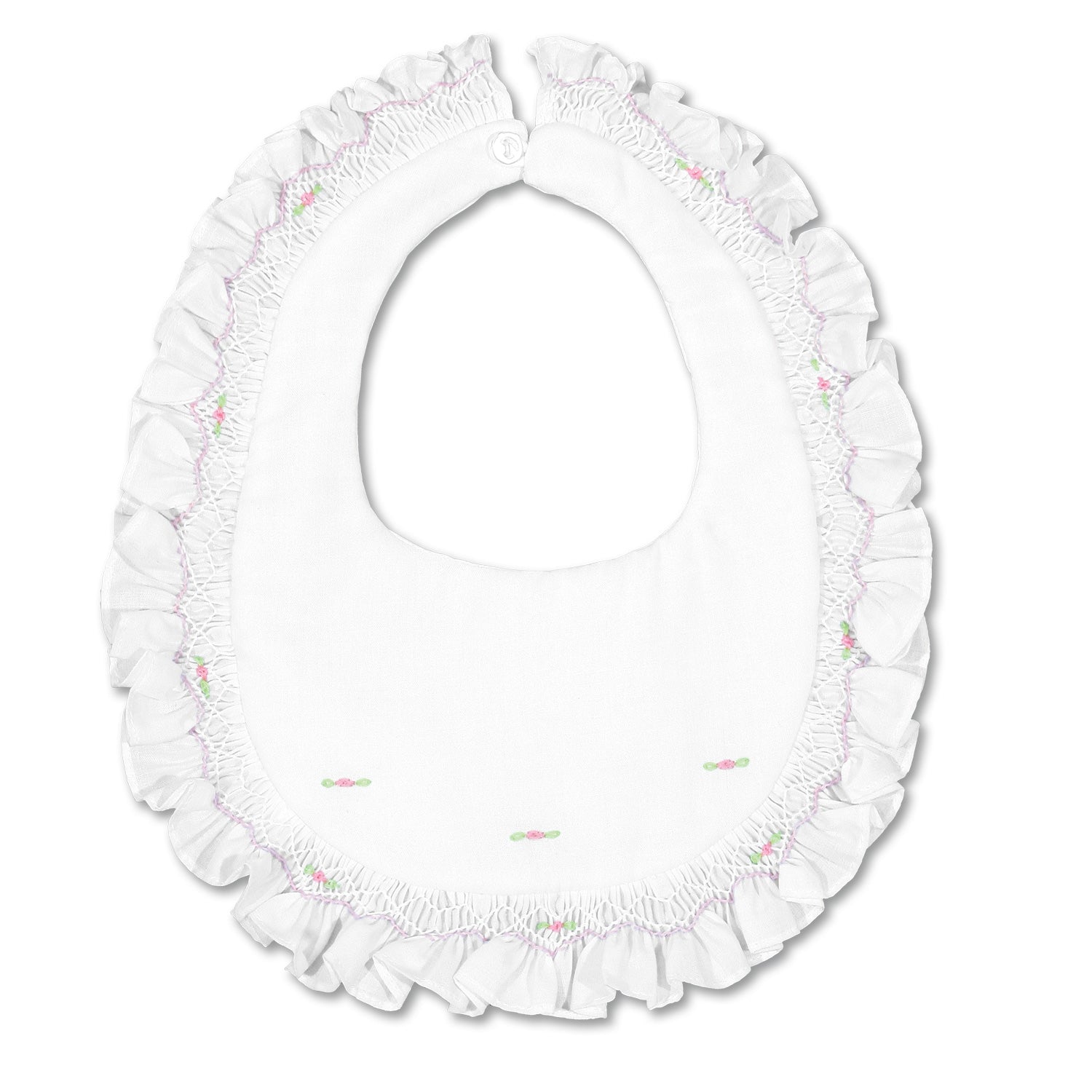 English Smocked Bib with Ruffles 4282 BB
