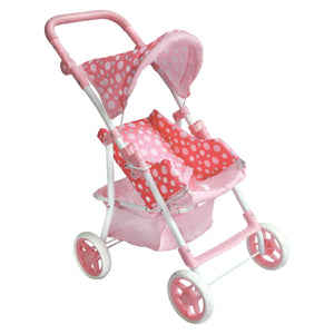 Pink Polka Dot Single Doll Stroller MG9337